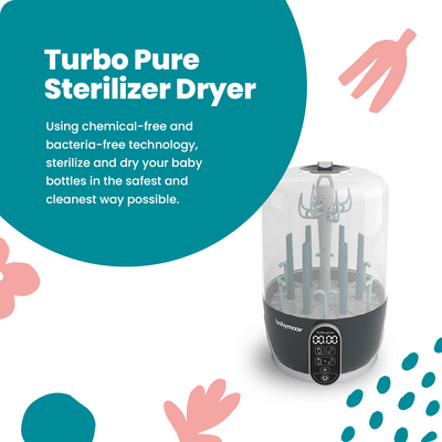 Babymoov Turbo Pure Sterilizer Dryer with HEPA Filter for Baby Bottles and Toys
